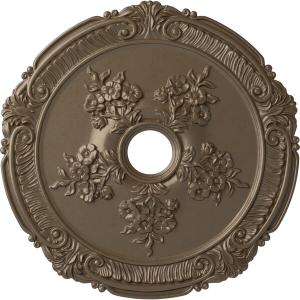 Ekena Millwork Attica with Rose Ceiling Medallion (Canopies up to 4 1/2"), 26"OD x 3 3/4"ID x 1 1/2"P, Warm Silver CM26ATWSS - main